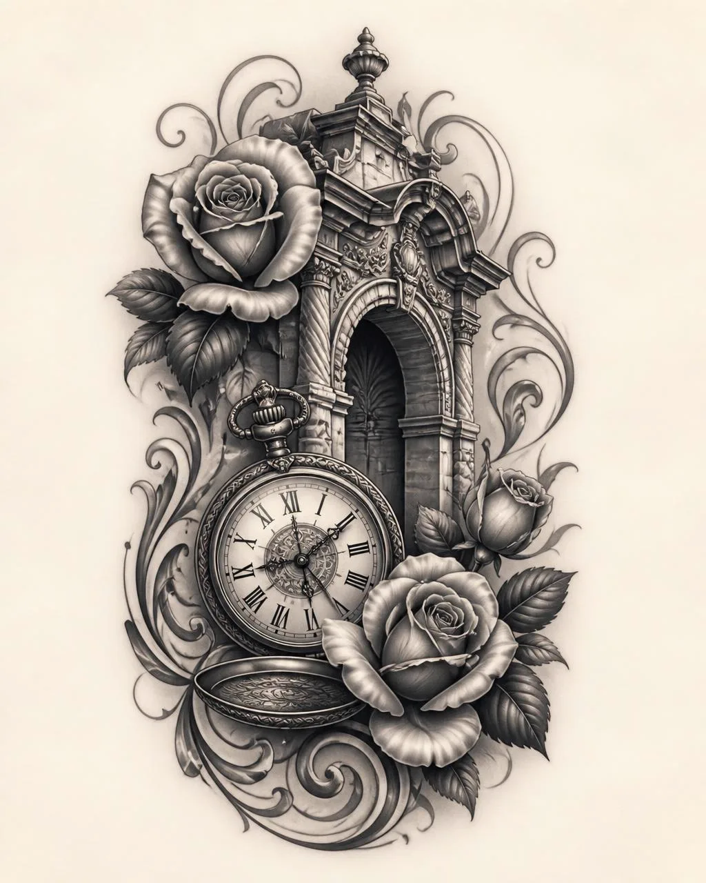 Chicano tattoo sketch on paper
